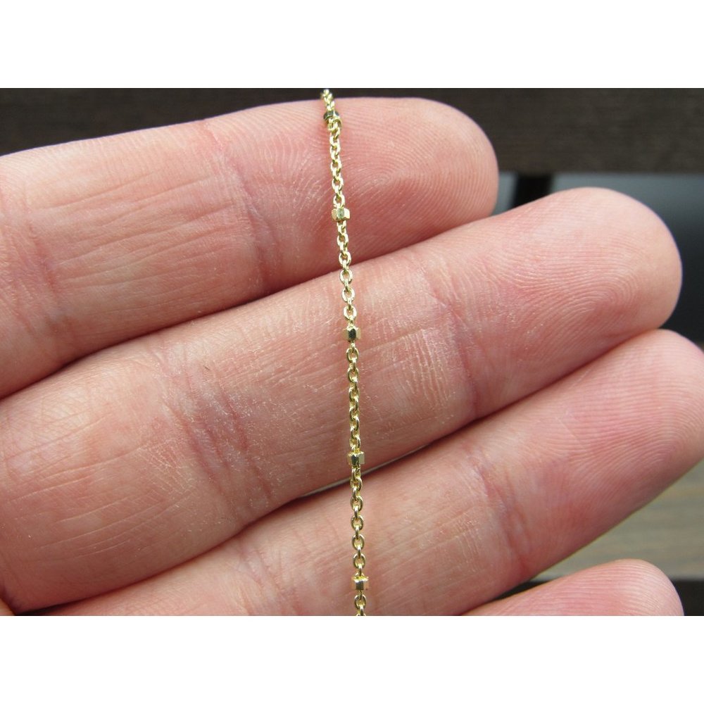 9" Sterling Silver Gold Plated Dainty Tiny Orbs Chain Bracelet Vintage Elegant